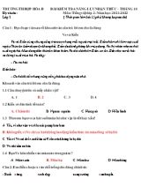 Đề kiểm tra năng lực nhận thức tháng 10 môn Toán Lớp 2 (Kết nối tri thức với cuộc sống) - Năm học 2021- 2022